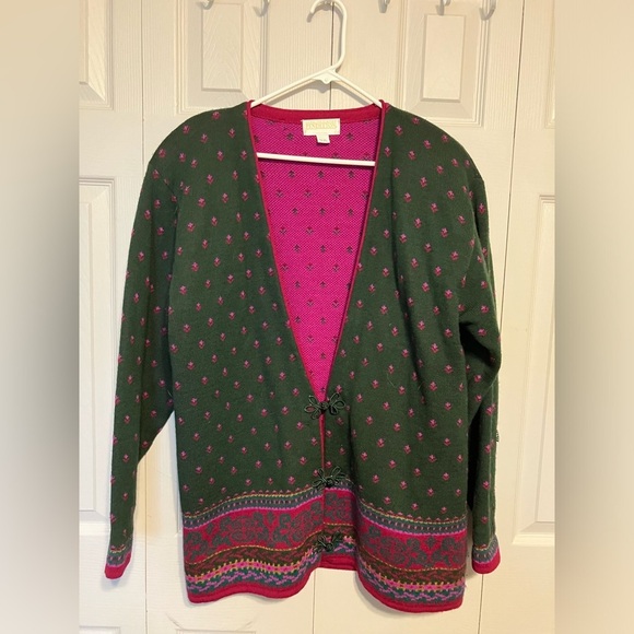 vintage‎ pendleton Wool Cardigan Sz L Green Warm Heavyweight - Picture 1 of 6